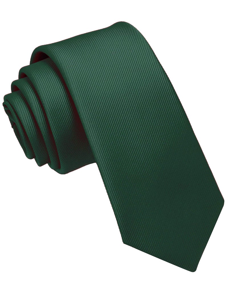 JEMYGINS 2.4" Green Tie Silk Skinny Ties for Men Slim Necktie(2) - Image 1